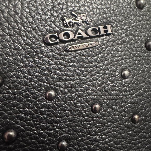 Beautiful Coach Black Zip Wallet with hematite Rivets, and studded detailing. - Picture 1 of 6
